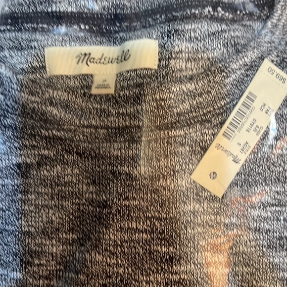 NEW Madewell Textured Balloon Sleeve Crew Neck Gray Sweatshirt Size Small - Picture 5 of 5